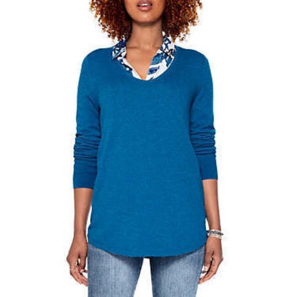 NIC+ZOE Vital V-Neck Pullover, Size Small - Picture 1 of 3